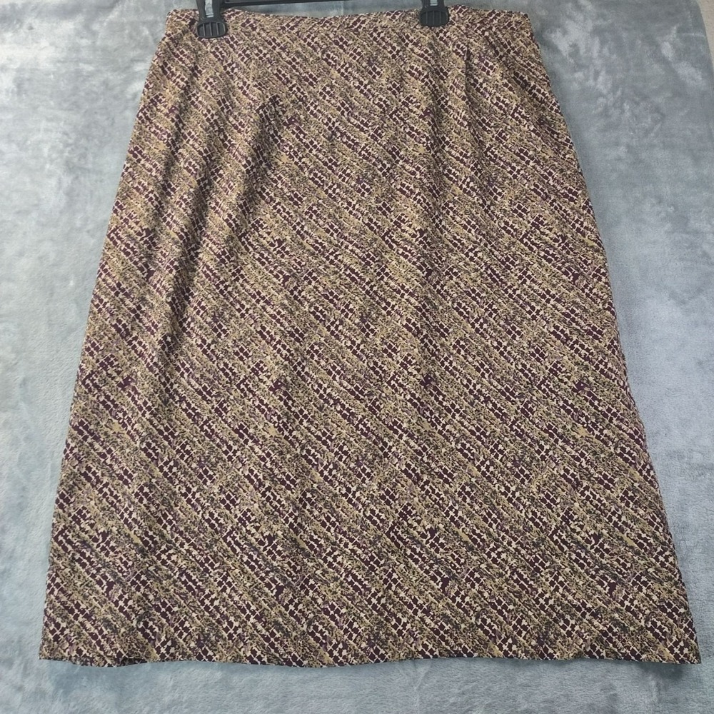 Dressbarn Plus Size 18W Purple Abstract Midi Skirt Career‎ Office USA